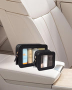Clear Makeup Bag Set for Women, Travel Black Makeup Pouch Waterproof Cosmetic Bags with Zipper Clear Toiletry Bag for Traveling Small Make up Pouch for Purse Mini Cosmetic Case Car Organizer - Image 6