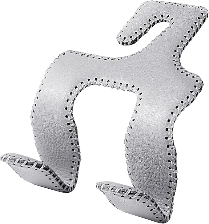 2 in 1 Car Headrest Hooks for Purses and Bags, Upgraded Leather Organizer Storage Holder Hooks Matching Cars Interior, 1-Pack, Gray by LANVRION