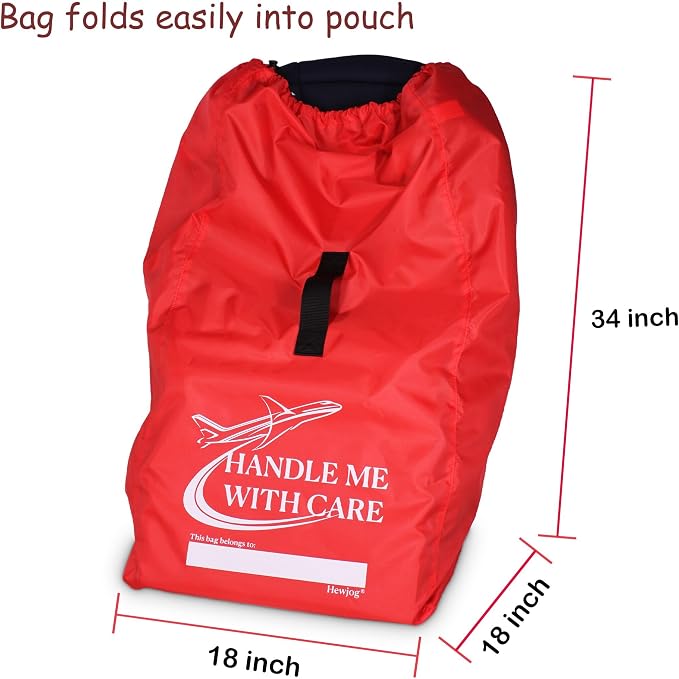Car Seat Travel Bag for Airplane, Carseat Cover for Air Travel for Infant Carriers Booster Convertible, Blue - Image 3