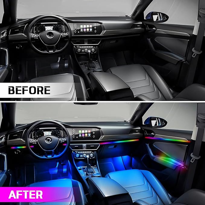 Interior Car LED Strip Lights,Acrylic LED Lights for Car with Dynamic Dreamcolor Chasing,175 inches 10 in 1 RGB Neon Strip Fiber Optic Ambient Lighting Kits with Remote APP,for Inside car Decorations - Image 6