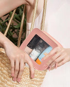 Small Clear Makup Bag, Clear Cosmetic Bags with Zipper Waterproof Small Travel Cosmetic Case Cute Make Up Pouch Mini Car Essentials for Women Travel Car Organizer (Mini Pink) - Image 7