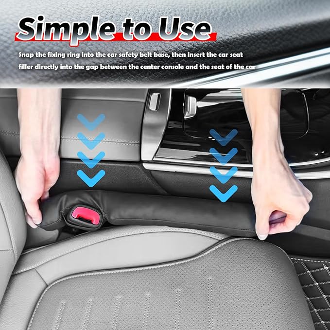 Aokdom 2026 Latest 2PCS Upgraded Car Seat Gap Filler with Fixing Ring,Elastic Car Gap Filler to Avoid Dropping Cell Phones/Keys,Essential Cars Gaps Seat Fillers Cars Accessories - Image 6