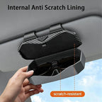 Sunglasses Holder for Car Visor, One-Handed Press to Open Car Glasses Case, Carbon Fiber Texture Visor Accessories Stability for Truck SUV Sedan, Anti-Scratch Velvet Interior (Grey) - Image 4