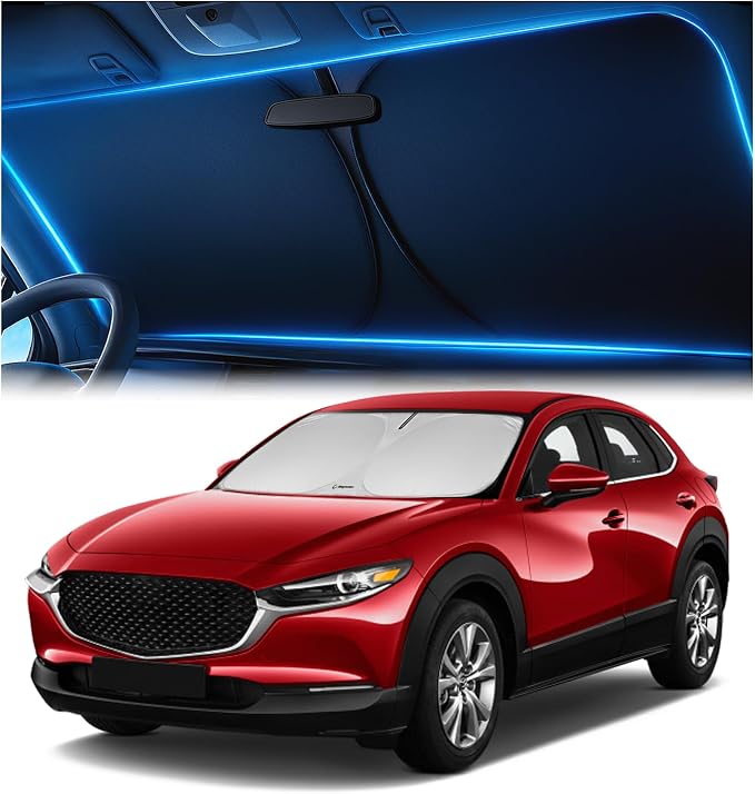 Magnelex Windshield Sun Shade for Mazda CX-30 2019-2025 2026, Foldable Car Window Sunshade, Heat & UV Visor Cover, Reflective Front Shades Accessories by Magnelex