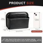Car Seat Side Organizer, Small PU Leather Adhesive Storage Pocket, Car & Truck Interior Accessories, Auto Door Console Gap Filler, Sunglass Holder & Phone Pouch for Keys, Wallet, Cards, Pen, Black - Image 6