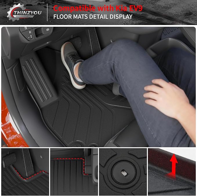Floor Mats for 2024 2025 2026 Kia EV9 6&7 Seats | Cargo Liner Cargo Mat Trunk Mat Trunk Liner TPE Back Seat Cover Protector All Weather EV9 Accessories - Image 3