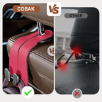 CoBak Purse Hook for Car - Universal Premium Stitched Leather and Aluminum-Magnesium Alloy Double Car Seat Back Storage Hook for Purses, Handbags, Bags (2 Pack),Raspberry - Image 2