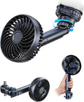 3-in-1 5000mAh Rechargeable Fan for Car Window Headrest Handheld | Quick-Release System, Small Portable Suction Cup Fan for Car SUV Pickup Truck RV Golf Cart Wall, Quiet, Rotatable, 3 Speeds by xuenair