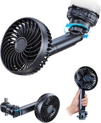 3-in-1 5000mAh Rechargeable Fan for Car Window Headrest Handheld | Quick-Release System, Small Portable Suction Cup Fan for Car SUV Pickup Truck RV Golf Cart Wall, Quiet, Rotatable, 3 Speeds by xuenair