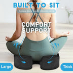 BlissTrends Thick Seat Cushion for Office Chair & Car Seat, XL, Grey | Memory Foam with Removable Cover, Ergonomic Tailbone & Sciatica Support for Pressure Relief and Long Sitting, 3.9" Thick - Image 9