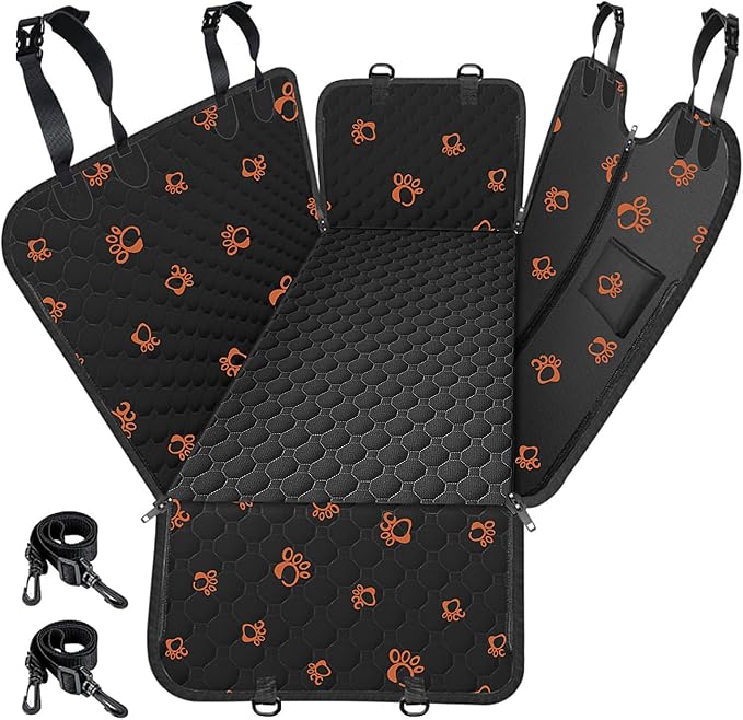 Mancro Dog Car Seat Cover for Back Seat, Waterproof Dog Hammock for Car | 600D Heavy Duty, Scratch-Resistant Back Seat Pet Cover for Dogs with PVE Nonslip Underside, Fits for Sedan, Trucks and SUVs by Mancro