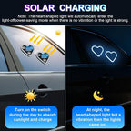 Heart-Shaped LED Neon Solar USB Rechargeable 2-Pack Blue Car | 40 High-Brightness Wireless Led Lights for Car, 5 Modes Suction Cups Easy Mount for Auto Interior Bedroom Decor Gift - Image 4