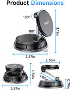 ANDERY Only for iPhone Magsafe Car Mount Charger, 15W Fast Wireless Charge | [78+LBS Strong Suction & 2400gf Magnetic] 360° Adjustable Car Mount Phone Holder, Car Interior Accessory with Dashboard Pad - Image 8