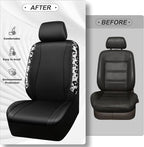 CAR PASS Cow Diamond Leather Bling Car Seat Covers Universal, Faux Shining Rhinestones Two Front only, Fit 95% Automotive Glitter Crystal Sparkle Strips for Cute Women Girl, 2PCS Cow Silver Diamond - Image 5