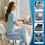 BlissTrends Thick Seat Cushion for Office Chair & Car Seat, XL, Grey&Blue | Memory Foam with Removable Cover, Ergonomic Tailbone & Sciatica Support for Pressure Relief and Long Sitting, 3.9" Thick - Image 7