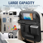 Nilight Car Seatback Organizer 2PCS Black PU Leather Universal | Foldable Tray Tablet Holder Tissue Box Removable Bucket Waterproof Storage Bag for Cars Vans SUVs MPVs Pickup Trucks - Image 4