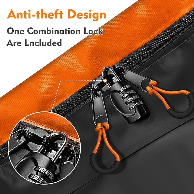 20 Cubic Hitch Mount Cargo Carrier Bag Waterproof Soft Car Tray | Luggage Bag (59" 24" 24") with 6 Reinforced Straps + 1 Combination Lock, Fits for All Vehicles with Steel Trailer Basket - Image 2