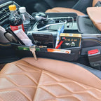 Seat Gap Organizer Car Seat Console Organizer Front Seat Side Storage Bag Center Console Side Pocket Car Seat Crevice Storage Seat Gap Filler Between Seat Storage Pouch（Black） - Image 2