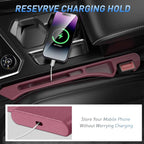 Car Seat Gap Filler 2Pack, Inserts Between Seats Console with Organizer Storage Upgraded Phone Holder Side Seat Gap Fillers Cars Front Seats Fill Plug Car Essentials for Vehicle SUV Truck (Wine Red) - Image 4
