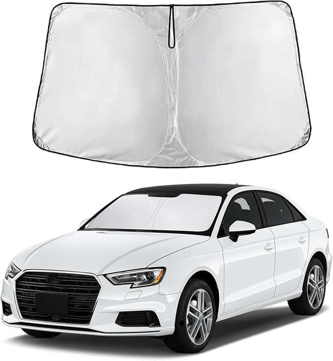 EcoNour Windshield Sunshade Compatible for Audi A3 2014-2018 2019 2020 | Sun Visor for Front Windshield & Window Sun Shade Cover, UV Heat Blocker & Protector, Car Accessories by EcoNour