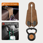 CoBak Purse Hook for Car - Universal Premium Stitched Leather and Aluminum-Magnesium Alloy Double Car Seat Back Storage Hook for Purses, Handbags, Bags (4 Pack),Brown - Image 5