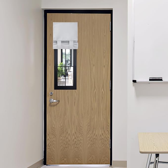 RYB HOME Front Door Window Covering Tie Up Small Sidelight Curtain Blackout | No Drill, Privacy Office Classroom Door Window Shade, Adhesive Rv Travel Curtains Portable,W12 x L40, Brown, 1 Panel by RYBHOME