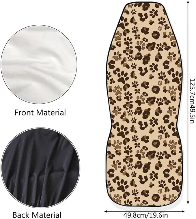 Brown Dog Paw Car Seat Covers Front Set – 2 Front Seat Covers for Cars, Breathable&Washable Car Seat Cover Set, Automotive Interior for Auto Trucks Van SUV - Image 6