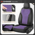Coverado Car Seat Cover 5 Seats, Leather Seat Covers Full Set, Durable Waterproof Car Seat Protectors, Black and Purple Seat Cover, Spill-Proof Automotive Seat Covers Universal Fit for Most Cars - Image 4