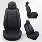 Front Seat Covers,Leather Car Seat Covers Blue for Sedan Truck SUV | Car Seat Covers,Leather Car Seat Cover,2pcs front seat covers, Universal Seat Protector For Families, Pets,Commuter - Image 3