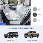 4Knines Heavy-Duty Rear Seat Cover for Dogs - Hammock, Grey XL | K9-Shield waterproof layer, non-slip backing, quick-release clips for easy install and cleanup. Machine washable. - Image 2