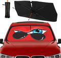 Funny Eye Print Car Sunshade Umbrella Retractable Sun Shade for Car Windshield Umbrella Heat Insulation Protection UV Block Front Window Covers for Auto Sedan SUV Pickup Windshield Sunshades by Unknown