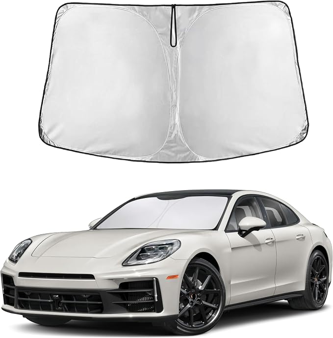 EcoNour Windshield Sunshade Compatible for Porsche Panamera 2017-2023 2024 | Sun Visor for Front Windshield & Window Sun Shade Cover, UV Heat Blocker & Protector, Car Accessories by EcoNour