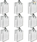 9 Pack Clear Storage Bags with Zipper and Handles, Blanket Bags For Closet Storage, Moving and Packing Supplies for College, Underbed Storage Organizer for Clothes Pillow Bedding Christmas Wreath by GONGKANGYUAN