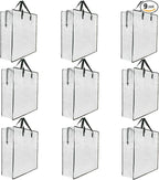 9 Pack Clear Storage Bags with Zipper and Handles, Blanket Bags For Closet Storage, Moving and Packing Supplies for College, Underbed Storage Organizer for Clothes Pillow Bedding Christmas Wreath by GONGKANGYUAN