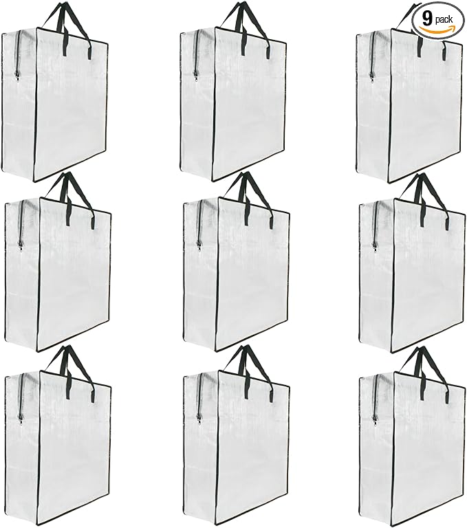 9 Pack Clear Storage Bags with Zipper and Handles, Blanket Bags For Closet Storage, Moving and Packing Supplies for College, Underbed Storage Organizer for Clothes Pillow Bedding Christmas Wreath by GONGKANGYUAN
