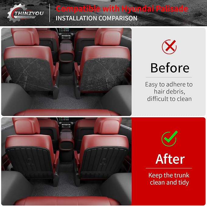 2nd Row Kick Mats for 2026 Hyundai Palisade 7 Seats | 2nd Row Captain Chairs Backrest Mats TPE All Weather Back Seat Cover Protector Palisade Accessories - Image 2