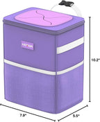 HOTOR Car Trash Can, Compact Waterproof Organizer, Leak-Proof Bin, 2-Gallon | Purple, Multifunctional Car Accessory with Adjustable Straps & Magnetic Snaps for Interior Car Storage - Image 2