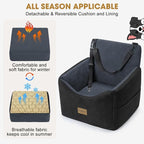 JOEJOY Dog Car Seats for Small Medium Dogs Under 35lbs, Dog Booster Seat with Detachable Washable Cover and Cushion, Memory Foam Pet Car Seat with Safety Belt and Storage Pockets (DG) - Image 3