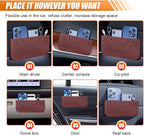 Car Seat Side Pocket Organizer, Multifunctional Mini Console Storage Bag for Phone, Keys, Sunglass, Wallet, PU Leather Tray Pouch Car Organizer Accessories for Seat, Door, Window, Console (Red) - Image 5