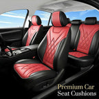 Seat Covers Fit for GMC Sierra 1500/2500/3500 HD 2007-2025,Premium Leather, Waterproof, All-Weather, Airbag Compatible, Breathable, Only 2 Front seat Covers, Red - Image 2