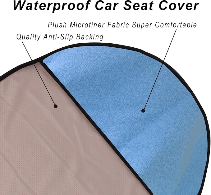 Car Seat Cover Protector Front Seats,for Gym Workout,Running,Swimming,Beach and Hiking,Waterproof Sweat Towel Bucket Seat Covers for Cars SUV Trucks (Sky Blue, 1Pcs) - Image 5