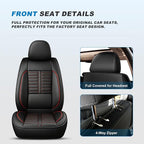 Fit for Honda Insight Seat Covers 2010-2026 Front Set | Faux Leather Waterproof Car Seat Covers, Airbag Compatible with Lumbar Support Anti-Slip Design, 2 Seater Black&Red - Image 4