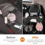 Car Seat Back Cup Holder, 4-in-1 Multifunctional Backseat Organizer with Tissue Box Storage & Hooks (Black) - Image 3