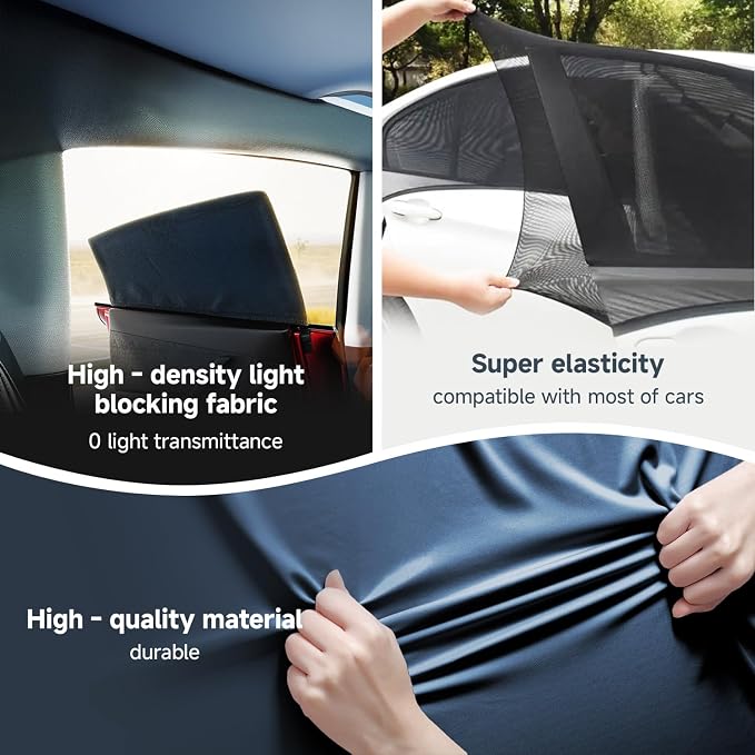 [2026 Upgraded] DMJN Car Window Shades for Baby, 100% UV & Sun Block Car Side Windows Covers Sun Shades for Baby in Car, Easy-Install Nano Ice-Crystal Coating Universal Fit, 2 Packs - Image 8