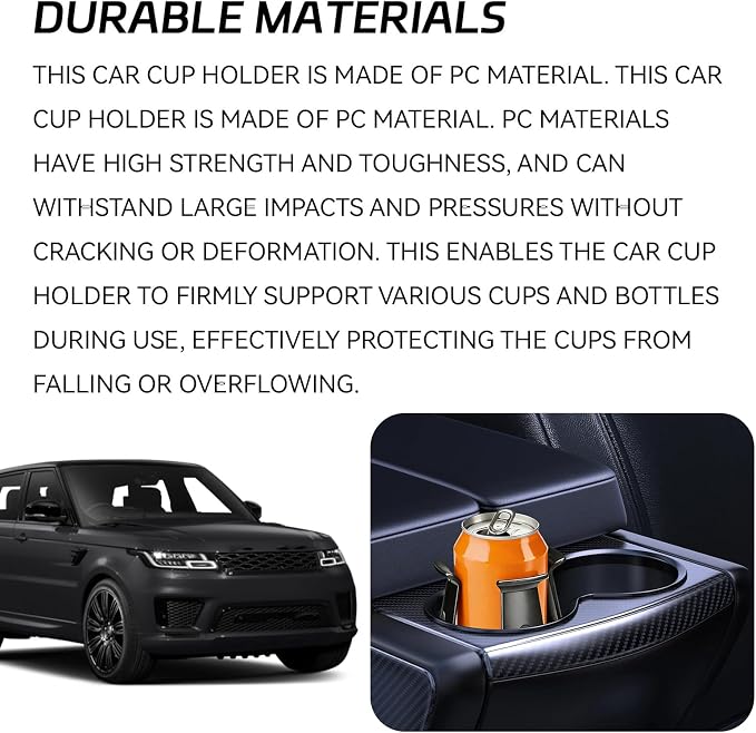 Car Cup Holder Expander, Adjustable Vehicle Energy Drink Holder Insert with Adaptive Clamping Arm Automotive Cups Holders Adapter for Car Slim Cans, Bottle Water Cups, Adhesive Drink Storage Rack - Image 3