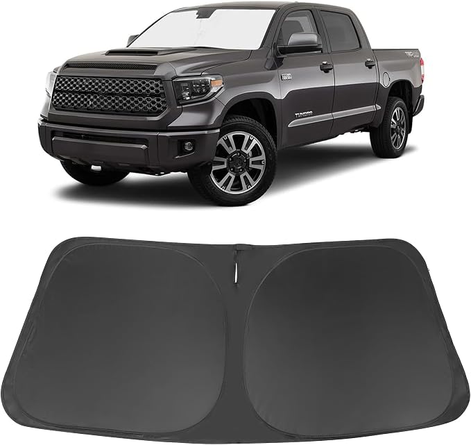 Windshield Sun Shade for 2007-2026 Toyota Tundra Accessories | Full covered for windshield, Foldable & Durable, Block UV Rays, Reduce Heat, Easy to install, Keep Car Cooler by LHFLIVE