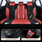 Coverado Seat Covers Full Set, Waterproof Car Seat Covers, PU Leather & Breathable Mesh Seat Protectors, 5-Piece Automotive Seat Covers, Universal Fit for SUVs, Trucks, Sedans - Image 5