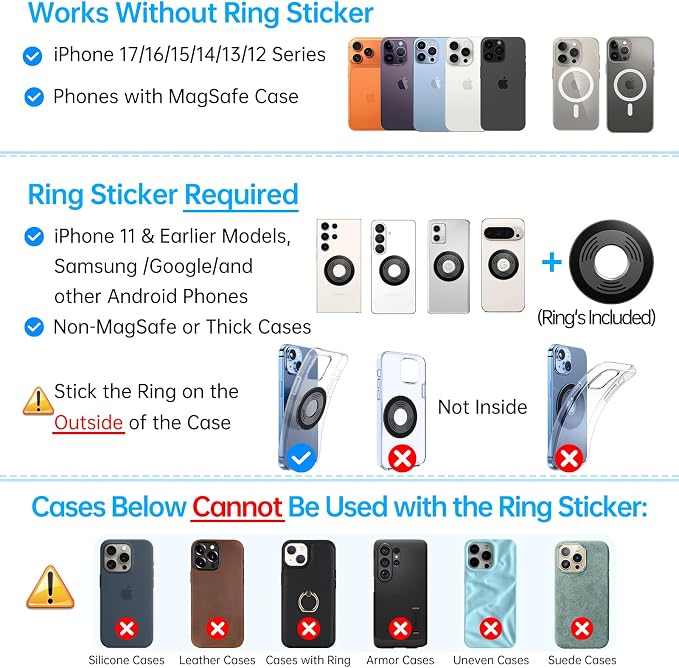 Coolpow【Newest Vacuum Magnetic Phone Holder for Car Phone Holder Mount【Movable Vacuum Suction】Magsafe Car Mount Cell Phone Holders for Your Car Accessories for Women Men for iPhone 17 16-Carbon Fiber - Image 9