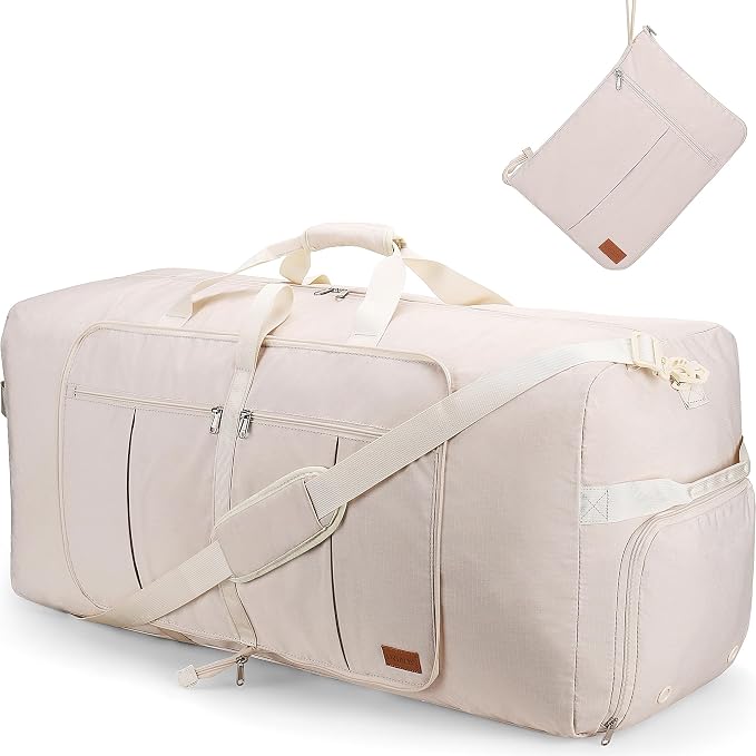 100L EXTRA LARGE Foldable Waterproof Travel Duffle Bag for Men and Women | with Shoe Compartment, Duffel for Weekender Gym Sport, Tear Resistant, Polyester by Urtala