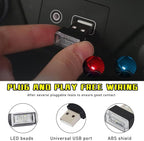 Augeny 4 PCS USB LED Car Interior Atmosphere Lamp, Plug-in USB Decor Night Light, Portable Auto Ambient Lighting Kit, Universal Vehicle Interior Accessories for Most Cars (2 Red+2 Ice Blue) - Image 3